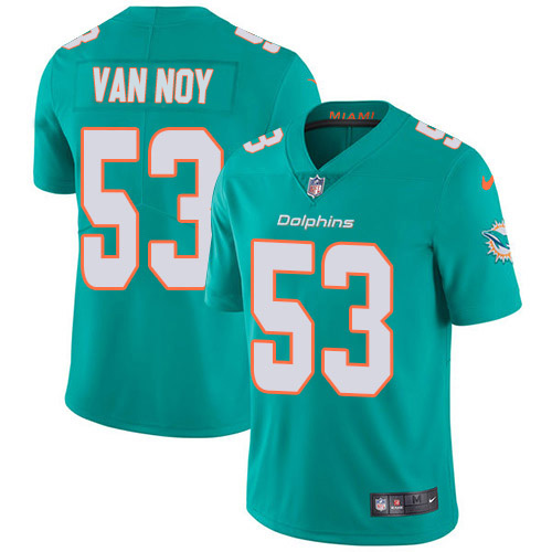 Nike Miami Dolphins #53 Kyle Van Noy Aqua Green Team Color Youth Stitched NFL Vapor Untouchable Limited Jersey->youth nfl jersey->Youth Jersey